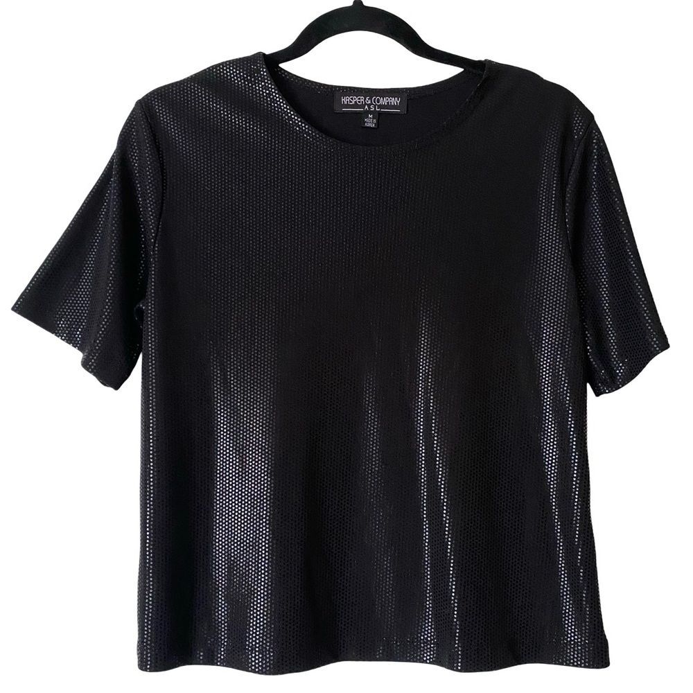 Vintage 90s Kasper & Company ASL Blouse Black Size M